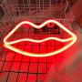 Lip Shaped LED Signs Neon Lights for Wall Decor,USB or Battery Operated Neon Light Sign, Led Signs for Bedroom, Decorative Light Up Sign for Christmas,Home Party, Kids,Girls Living Room (Gules/Red)