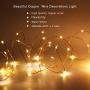 BHCLIGHT 2 Pack Each 72FT 200LED Solar String Lights, Upgraded Super Durable Solar Lights Outdoor, Waterproof Copper Wire 8 Modes Fairy Lights for Home Decor Patio Garden Party (Warm White)
