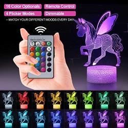 Unicorn Gift Unicorn Night Light for Kids, 3D Light lamp 7 Colors Change with Remote Holiday and Birthday Gifts Ideas for Children Girl (Unicorn5)