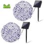 OZS- 2Pack Each 72FT 200LED Solar Lights Outdoor, Upgraded Super Bright Solar String Lights Outdoor Waterproof, 8 Modes Solar Christmas Lights for Wedding Patio Garden Tree Party (Cool White)