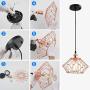Modern Geometric Pendant Light 2 Pack Small Rose Gold Pendant Hanging Light Fixture with Deformable Lampshade, Metal Cage Pendant Lighting DIY Hanging Lamp for Hallway Kitchen Restaurant Bedroom