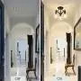 Tangkula Glass Ceiling Light Fixture, Clear Glass Shade, Semi Flush Mount Ceiling Light w/ Sturdy Metal Canopy, Modern 3-Light Close to Ceiling Light for Dining Room, Bedroom, Cafe, Living Room