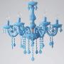 Modern Chandelier Elegant Hanging Lights Crystal Glass Pendat-Lighting Ceiling Light Fixtures Blue 5 Heads