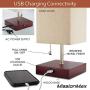 Modern Brown Small Table Lamp w USB Quick Charging Port, Great for LED Bedside, Desk, Bedroom, and Nightstand Lamps or Other Table Lights, Buy 2 or More for 5% Checkout Discount