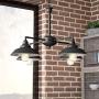KingSo Industrial Metal Pendant Light,Rustic Pendant Light Fixture,Oil Rubbed Bronze 4-Light Chandelier for Kitchen Island Dining Room Farmhouse Entryway Hallway