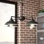 KingSo Industrial Metal Pendant Light,Rustic Pendant Light Fixture,Oil Rubbed Bronze 4-Light Chandelier for Kitchen Island Dining Room Farmhouse Entryway Hallway