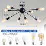 8 Lights Sputnik Chandelier Black Industrial Flush Mount Kitchen Hallway Bedroom Rustic Ceiling Light Fixtures