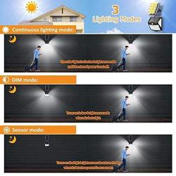 YOUAU Solar Lights Outdoor, 240 LED Solar Spotlight IP65 Waterproof Outdoor Lights Security Solar 3 Sensor Modes for Yard, Garage, Front Door