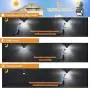 YOUAU Solar Lights Outdoor, 240 LED Solar Spotlight IP65 Waterproof Outdoor Lights Security Solar 3 Sensor Modes for Yard, Garage, Front Door