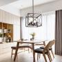 MELUCEE Industrial Rustic Chandelier Lamp 4-Light Farmhouse Pendant Light Oil Rubbed Bronze Finish, Foyer Lighting Dining Room Lighting Fixtures Hanging Kitchen Island Light