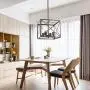 MELUCEE Industrial Rustic Chandelier Lamp 4-Light Farmhouse Pendant Light Oil Rubbed Bronze Finish, Foyer Lighting Dining Room Lighting Fixtures Hanging Kitchen Island Light