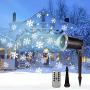 Christmas Snowflake Projector Lights Outdoor Waterproof LED Snowfall Show projections Lamp Snowstorm Remote Control Landscape Decorative Lighting Holiday Wedding Parties Xmas Valentines Day