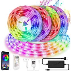 LED Strip Lights,65.6ft 4X16.4ft MOFUT Smart Led Lights 5050 RGB Led Light Strip Color Changing Led Strips with Bluetooth Controller Sync to Music Apply for TV Bedroom,Kitchen,Party,Bar and Home Decor