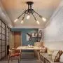 NEWSEE Flush Mount Ceiling Light Fixture Sputnik Chandelier Industrial Bedroom Lighting Fixtures Modern Style for Kitchen Dining Room Living Room Kitchen Hallway Cafe Bar (5 Light)