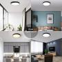 SviDau Flush Mount LED Ceiling Light Fixture Black 12 Inch 24 Watt Round Dimmable Ceiling Light for Bedroom Living Room Kitchen Hallway 3 Color Temperatures in One(3000k/4000k/6500k)