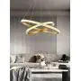 Modern Gold Chandeliers LED 2 Rings Pendant Light Adjustable Stainless Steel Ceiling Light Fixture for Living Room Dining Room Bedroom Modern Gold Chandeliers LED 2 Rings Pendant Light Adjustable Stainless Steel Ceiling Light Fixture for Living Room Dining Room Bedroom
