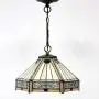 Tiffany Hanging Light W12H32 Inch Amber Stained Glass Pendant lamp 1E26 Hexagon Style S011 WERFACTORY Series Lamps Chandelier Ceiling Fixture Kitchen Island Bar Hallway Living Room Dining Room Loft