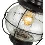 LALUZ Outdoor Pendant Lights, Farmhouse Ceiling Hanging Porch Fixture in Black Metal with Clear Bubbled Glass Globe in Iron Cage Frame, Exterior Lantern for Gazebo, Entryway, Patio