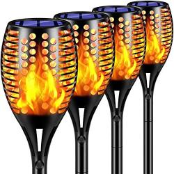 TomCare Solar Lights Upgraded, 43'' Waterproof Flickering Flames 96 LED Torches Lights Outdoor Solar Landscape Decoration Lighting Dusk to Dawn Auto On/Off Pathway Lights for Garden Patio Driveway (4)