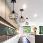 Industrial Pendant Light Fixture, Metal Cage Black Pendant Light, E26 Socket Vintage Hanging Ceiling Lamp, Max 660W, Farmhouse Pendant Lighting for Kitchen Island Dining Room (Globe Pendant Light)