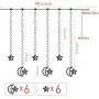 Tencoz 138 LED Star Curtain Lights, Window Curtain String Light Moon Star Fairy String Lights for Wedding Party Home Garden Bedroom Outdoor Indoor Wall Decorations (Warm White)