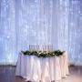 LE Fairy Curtain Lights USB or Battery Powered, 9.8 x 9.8 ft Indoor Outdoor String Lights with Remote, Cool White, 300 LED Decorative Christmas Twinkle Light for Bedroom, Patio, Party Wedding Backdrop