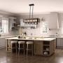LALUZ Farmhouse Chandelier, 5-Light Kitchen Island Lighting with Clear Glass, Wood and Black Finish, 32 Inches LALUZ Farmhouse Chandelier, 5-Light Kitchen Island Lighting with Clear Glass, Wood and Black Finish, 32 Inches