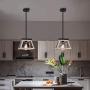 Qamra Farmhouse Kitchen Pendant Lights, Rustic Industrial Metal Cage Chandeliers, Hanging Fixture Light for Dining Room Living Room Kitchen Island Entryway