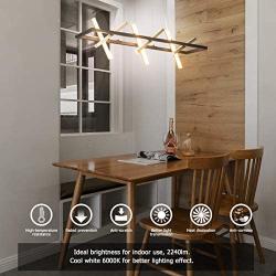 LED Modern Chandelier 360°Adjustable Pendant Light Not Dimmable Industrial Contemporary Pendant Light Fixture for Living Room Kitchen Island Dining Room Foyer, Black and Gold, by HL