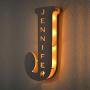 VEELU Personalized Decor Led Night Light Marquee Letter Lights Custom Wooden Engraved Name Wall Light for Bedroom Christmas Wedding - Best Gift for Family Lovers Friends