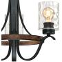 Westinghouse Lighting 6331800 Barnwell Three-Light Indoor Chandelier, Textured Iron and Barnwood Finish with Clear Hammered Glass, 3, Iron & Barnwood