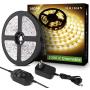 Lepro LED Strip Light, 32.8Ft Dimmable Vanity Lights, 3000K Super Bright LED Tape Lights, 600 LEDs SMD 2835, Strong 3M Adhesive, Suitable for Home, Kitchen, Under Cabinet, Bedroom, Warm White