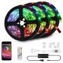 50ft LED Strip Lights Kit, LED Tape Strips, Sync to Music , Smart RGB LED Strip Light with Remote, APP Bluetooth Control, Light Strips for Room, LED Lights for Bedroom Home Party Decoration(50ft)