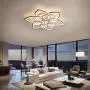 IKK Modern Ceiling Light, 12 Heads Lotus Flower Shape Chandelier, Natural Light 4000K Flush Mount Modern Ceiling Lamp Fixture, 174 Watts, for Living Rooms, Dining Rooms, Bedrooms, Dressing Room