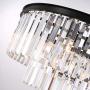 NOXARTE Luxury Round Crystal Chandelier with Clear Glass Fringe 3-Tier Pendant Light for Dining Room Kitchen Island
