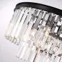 NOXARTE Luxury Round Crystal Chandelier with Clear Glass Fringe 3-Tier Pendant Light for Dining Room Kitchen Island