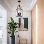 MELUCEE 3-Light Lantern Pendant Light Farmhouse Chandelier Bird Cage 8 Inches Oil Rubbed Bronze Light Fixtures Ceiling Hanging for Foyer Dining Room Entry Hallway, E12 Base