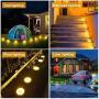 Solar Ground Lights-Upgraded Outdoor Garden Waterproof Bright in- Disk Lights Landscape Lights Outdoor for Lawn Pathway Yard Driveway, with 8 Led (Warm White)