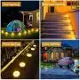 Solar Ground Lights-Upgraded Outdoor Garden Waterproof Bright in- Disk Lights Landscape Lights Outdoor for Lawn Pathway Yard Driveway, with 8 Led (Warm White)