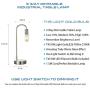 Keymit 3 Way Dimmable LED Edison Industrial Lamp, Brushed Steel Bedside Lamp, Minimalist Table Lamp for Bedroom Living Room, Nightstand, T45 8W Light Gold LED Filament Tubular Bulb Included
