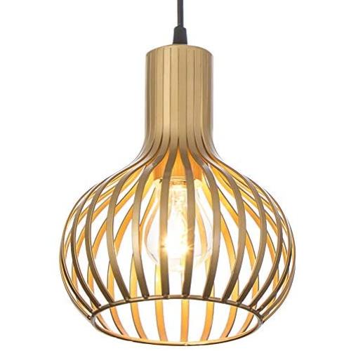 Popilion Antique Brass Metal Ceiling Pendant Light,Industrial Adjustable Pendant Lights with Smooth Surface