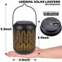 LeiDrail Solar Lantern Outdoor Garden Hanging Lanterns Metal Decorative Light Warm White LED Waterproof Landscape Lighting for Table Pathway Party Yard - 2 Pack