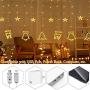 Christmas Window Curtain String Lights, 138 LED Star Lights Indoor Christmas Decorations Lights with 8 Lighting Modes Waterproof Twinkle Fairy Lights for Bedroom, Christmas Decorations- Warm White