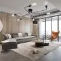 PUMING 6 Lights Ceiling Light Fixture,Semi-Flush Mount Black Metal Sputnik Chandelier for Home Bar Hotel Restaurant