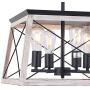 Qamra Farmhouse Kitchen Island Chandelier, Retro Industrial Metal Cage Pendant Lighting Hanging Fixture Light for Dining Room Living Room (4 Lights)