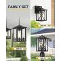 Outdoor Post Light Fixture Exterior Pole Street Lantern with 3 inch Pier Mount Base, 2 Pack KAUEN Outdoor Post Lamp with Clear Glass Shade for Garden Patio Pathway,Black