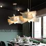 RUNNUP Modern Acrylic Pieces Stacked Irregular Pendant Light Fixture Creative LED Hanging Ceiling Lamp for Living Room Office Hotel Hallway Foyer Entry Way Romantic Deco,White