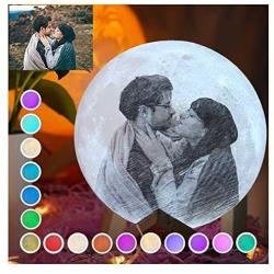 Moon Lamp, Custom Moon Lamp with Picture 16 Colors with Remote Personalized Moon Lamps Photo Engraved Christmas Birthday Gifts for Women Men Boyfriend Mom (4 Inch/9cm)