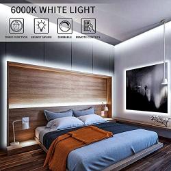 YEEMAYLUX White Led Strip Lights, 32.8ft Dimmable Under Cabinet Lighting with Protective Glue and 2 Control Methods,Timed Mode Available led Rope Light with RF Remote for Vanity Mirror,Living Room