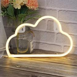 Warm White Cloud Neon Sign for Home Decoration Night neon Light for Wall Decoration Battery/USB Plug LED Neon Light for Living Room Christmas Party